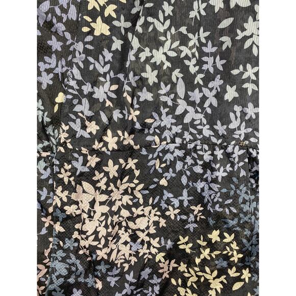 BCBGMAXAZRIA Blouse Womens Medium Purple Pink 100% Silk Floral Wrap Around - Picture 11 of 11